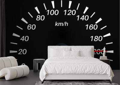 Black Speedo Meter from 0 t0 200 Wall mural