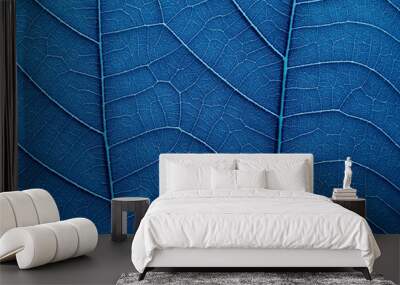 close up blue leaf texture, natural background Wall mural