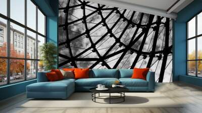 glass of architecture building black and white style Wall mural