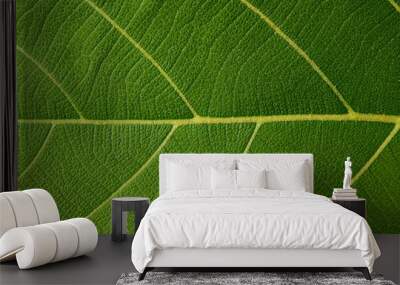 texture of green teak leaf Wall mural