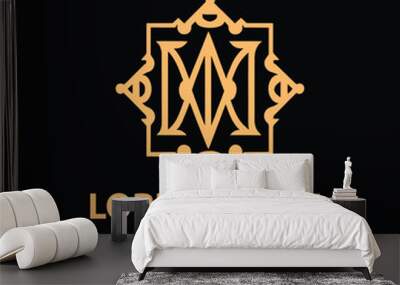 Modern Luxury Monogram logo design vector illustration. use for brochures, flyers, packaging design modern deco design, fashion, beauty spas, wedding invitations, and organic cosmetics. Wall mural