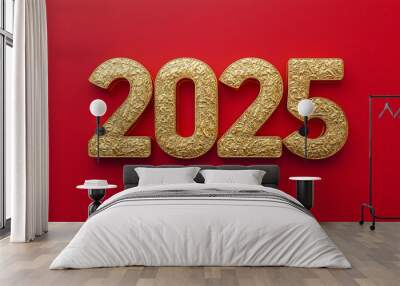 3D Font of text 2025 for new year  Wall mural