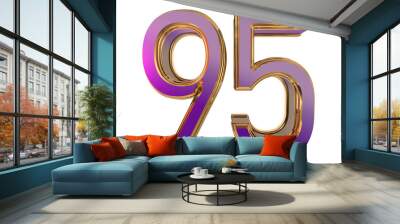 Purple gold 3d number 0 to 100 Wall mural