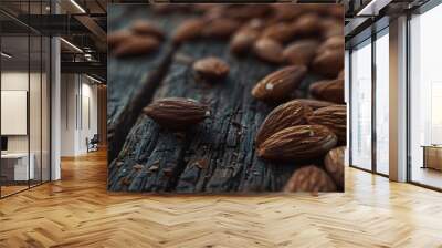 Almonds on a Wooden Surface Wall mural