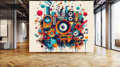 Celebrating Musical Diversity: World Music Day Wallpaper Background Wall mural