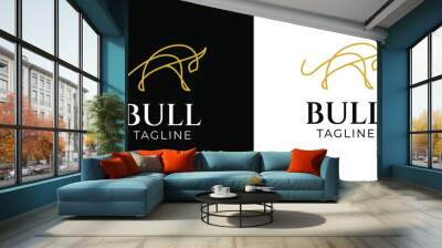 Angry Bull Logo Monoline Style Wall mural