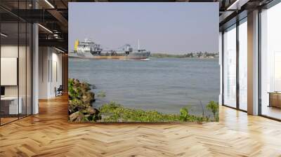 boat in the harbor Wall mural