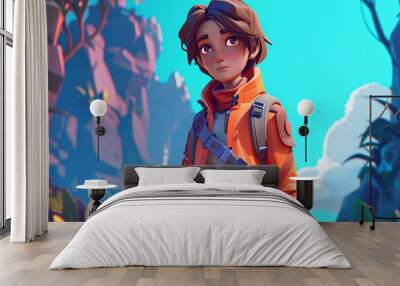 game character background 3d stylish wallpaper illustration Wall mural