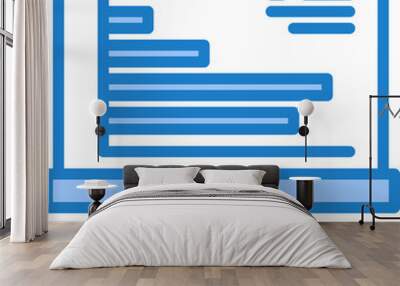 bar graph blue style icon Wall mural