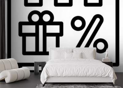 billboard outline style icon Wall mural