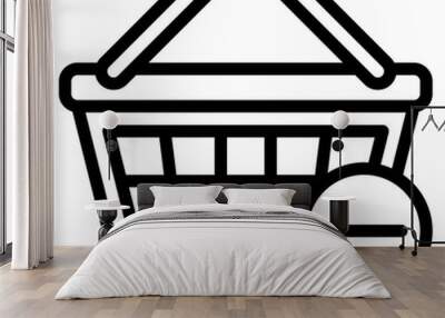 busket outline style icon Wall mural