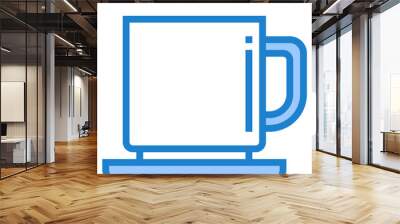 Coffee blue style icon Wall mural