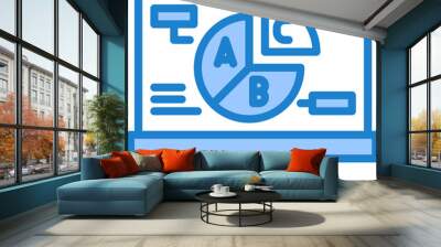 pie chart blue style icon Wall mural