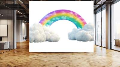 Cheerful Rainbow with Clouds Wall mural