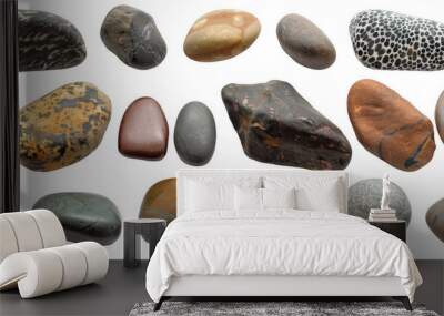 Collection of Smooth Stones and Pebbles Wall mural