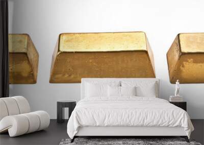 Gold Bars in Different Positions Wall mural