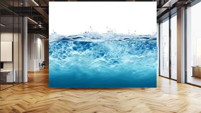 Underwater blue ocean aqua wave isolated on background. Generative AI Wall mural