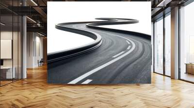 Winding Asphalt Road with Curves Wall mural