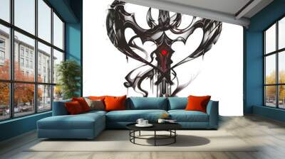 Ankh Ancient Egyptian tattoo design with smoke illustration Wall mural