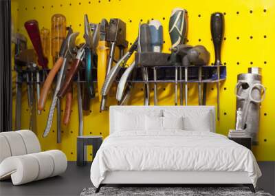 hand tool on the shelf.. Wall mural