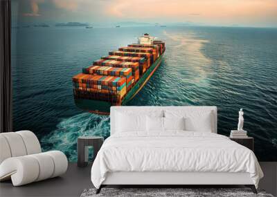 Global shipping route logistics supply chain trade commerce business economy asia europe china US india relations sanction politics network land sea Wall mural