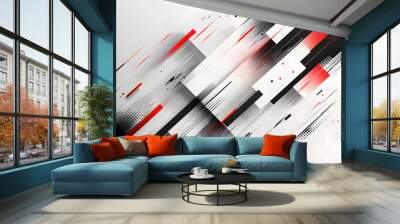 white red black abstract geometric presentation Wall mural