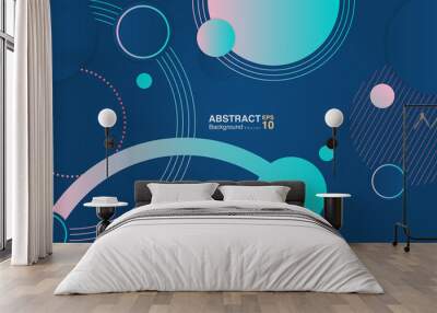 Gradient circle shapes on classic blue background. Futuristic background concept. Vector EPS 10 Wall mural