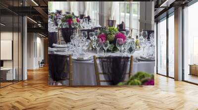 beautiful wedding table and chairs Wall mural