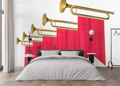 fanfare on a white background Wall mural