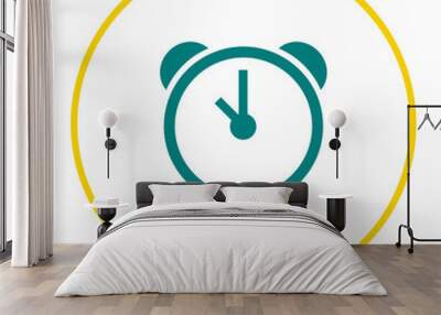 Alarm clock icon. Graphic elements for your design Wall mural