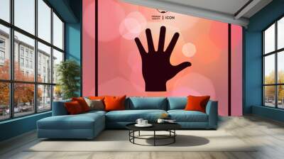 Helping hand silhouette- icon Wall mural