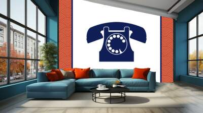 Retro telephone symbol Wall mural