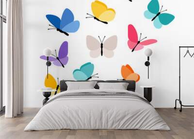 Butterflies in flight Wall mural