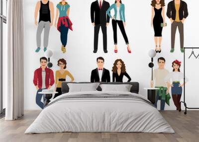 Casual vogue couple Wall mural