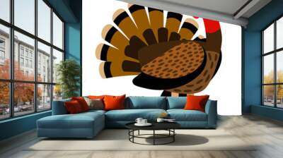 Turkey. Vector thanksgiving traditional turkey bird animal closeup illustration Wall mural