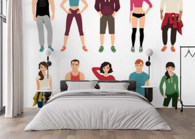 Yound people in sport outfits Wall mural