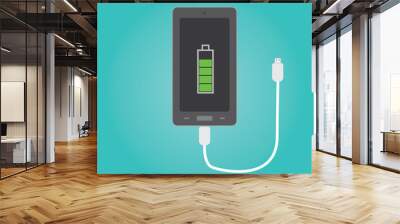 Vector of phone charging Wall mural