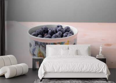 fresh blueberries in a bowl Wall mural