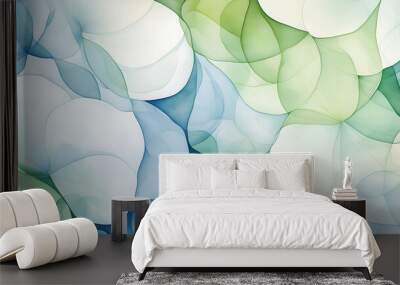 Soft abstract pattern in soothing tones of blue and green for calming design and decoration concept Wall mural