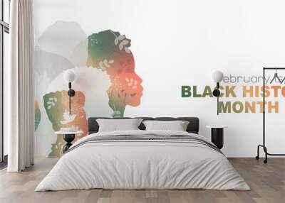 February is Black History Month banner. Wall mural