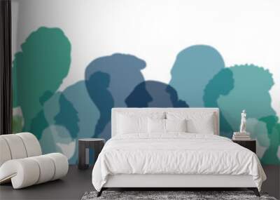 People stand side by side together. Flat vector illustration. Wall mural