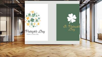 St. Patrick's Day card set. Wall mural