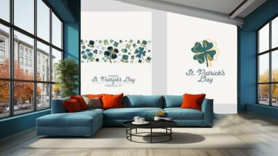 St. Patrick's Day card set. Wall mural