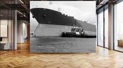 ship and tugboat Wall mural