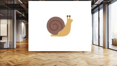 Snail vector flat emoticon. Isolated Snail emoji illustration. Snail icon Wall mural