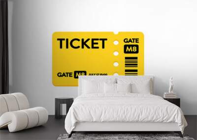 Ticket vector isolated icon. Emoji illustration. Ticket vector emoticon Wall mural