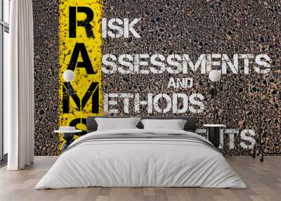 Business Acronym RAMS as Risk Assessments and Methods Statements Wall mural