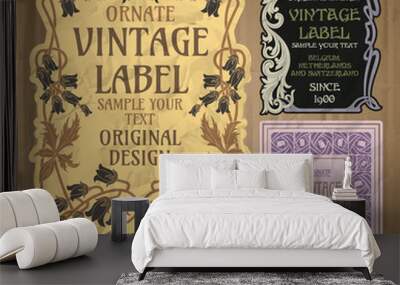 vector vintage items: cover Art Nouveau Wall mural