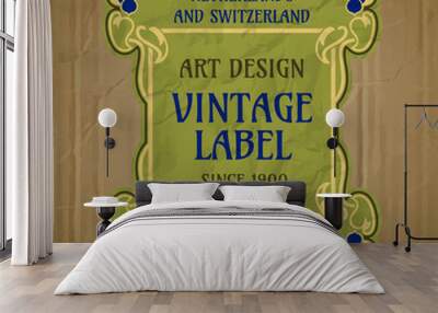 vector vintage items: cover Art Nouveau Wall mural