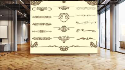 vector vintage items: design elements and page decoration Wall mural